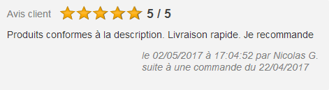 avis client 5/5